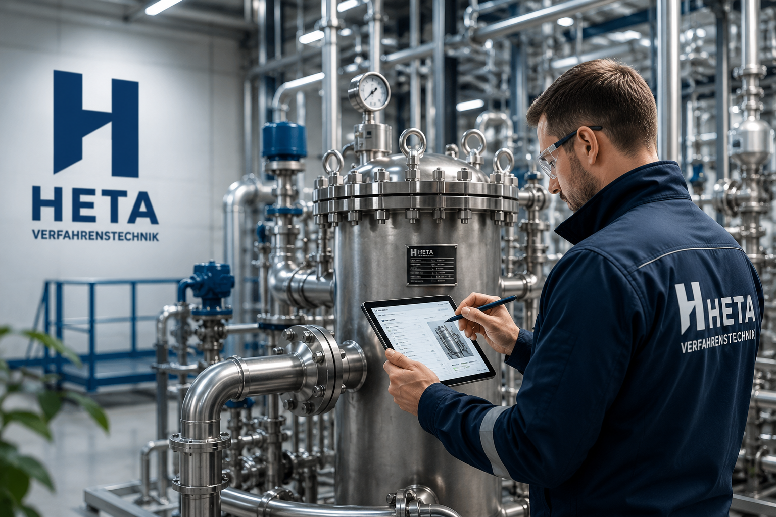 HETA service technician during plant inspection